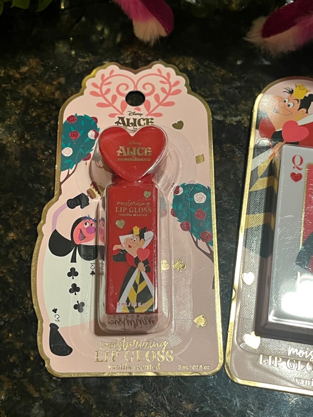 Disney parks Alice in wonderland Cheshire Cat mouse ears queen of hearts lip set - Picture 3 of 9